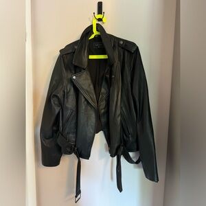 Universal Standard Leather Biker Coat